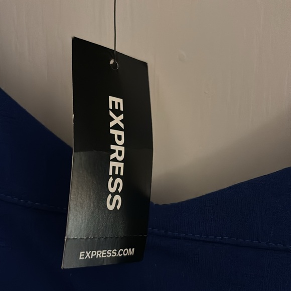 NWT Express Royal Blue & Black Color Block Cap Sleeve Cut Out Mini Dress- size 6 - Picture 3 of 8